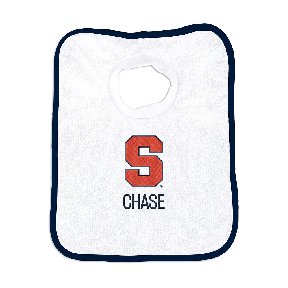 White Chad & Jake Syracuse Orange Team Personalized Bib