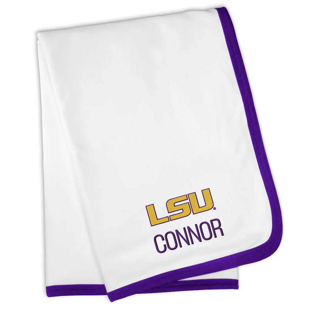 White Chad & Jake LSU Tigers Personalized Blanket
