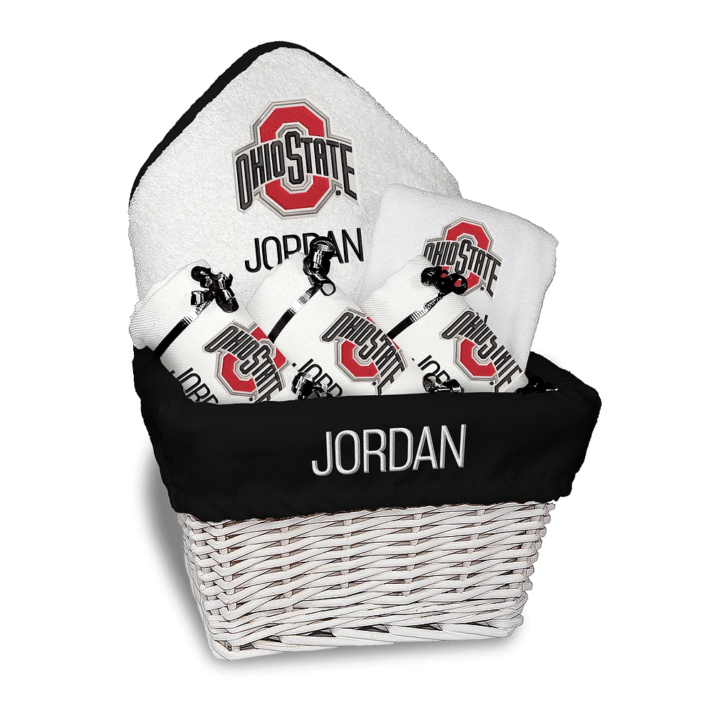 White Chad & Jake Ohio State Buckeyes Team Personalized Medium Gift Basket