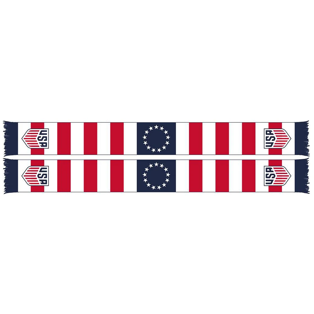 White/Red USMNT Colonial Logo Soccer Scarf