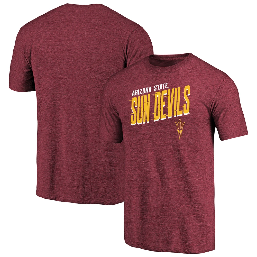 Men's Maroon Arizona State Sun Devils Slant Strike Tri-Blend T-Shirt
