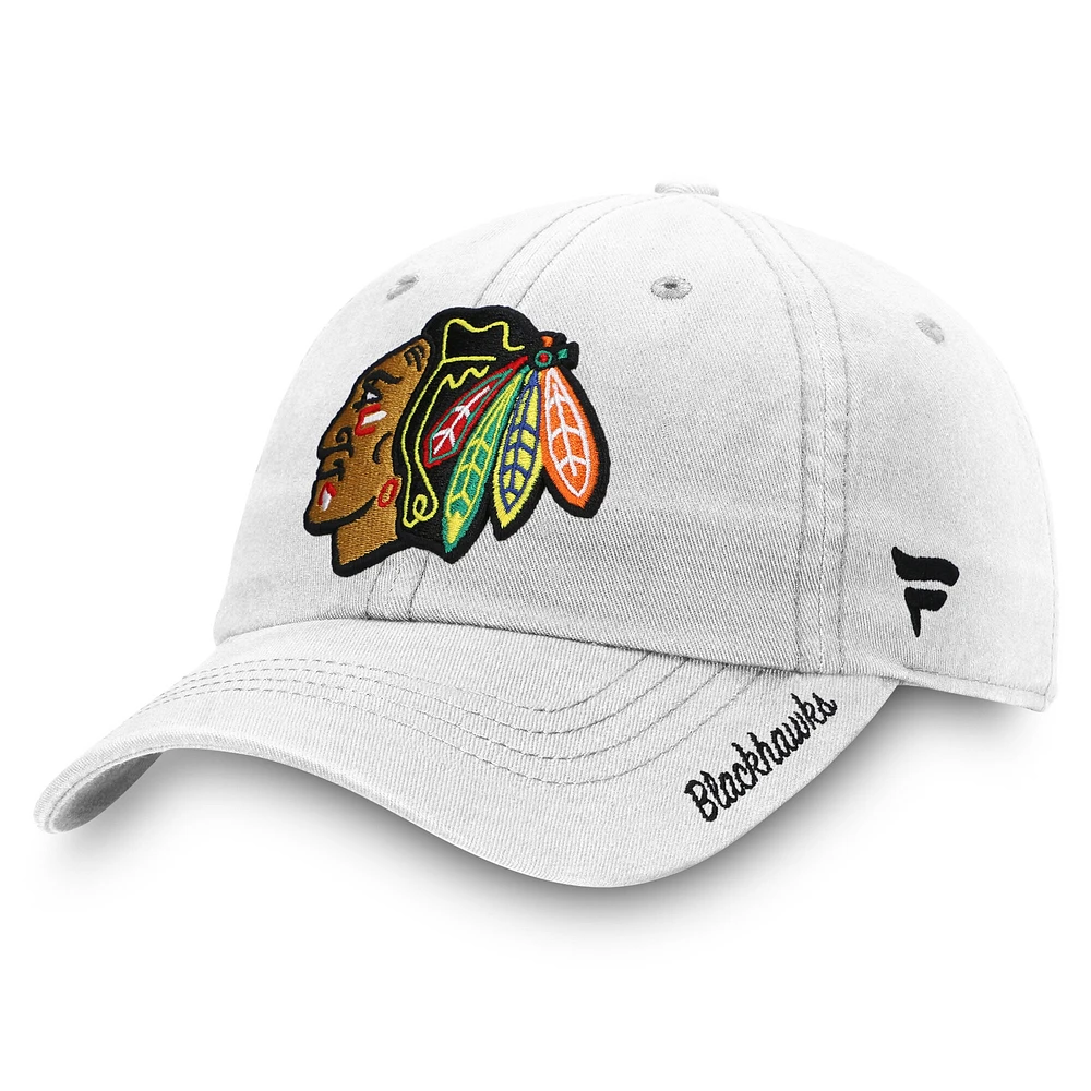 Women's Fanatics White Chicago Blackhawks Core Fundamental Adjustable Hat