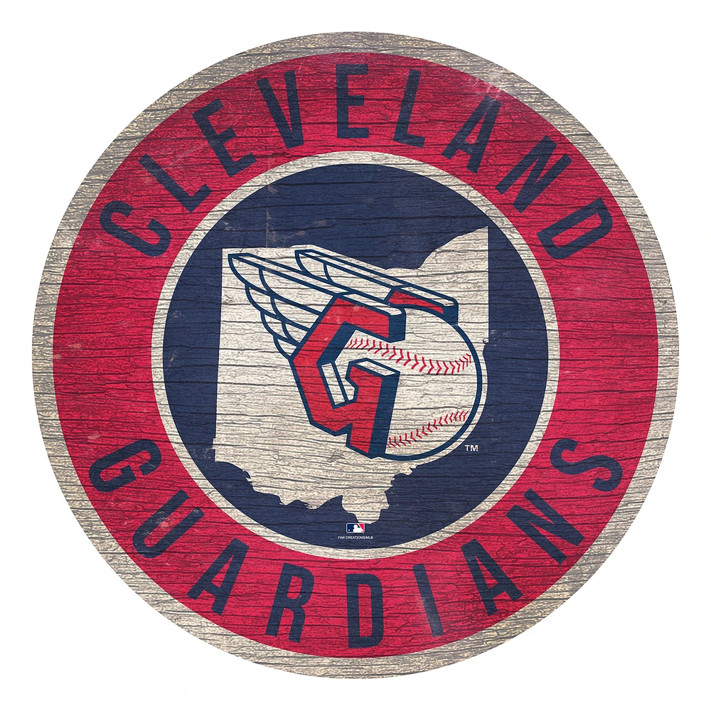 Cleveland Indians 12'' x 12'' State Circle Sign