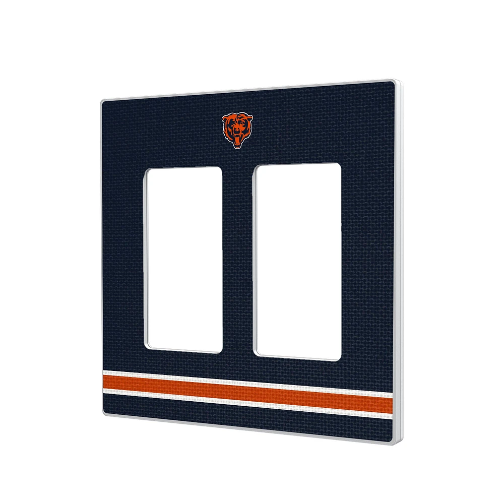 Chicago Bears Stripe Double Rocker Light Switch Plate