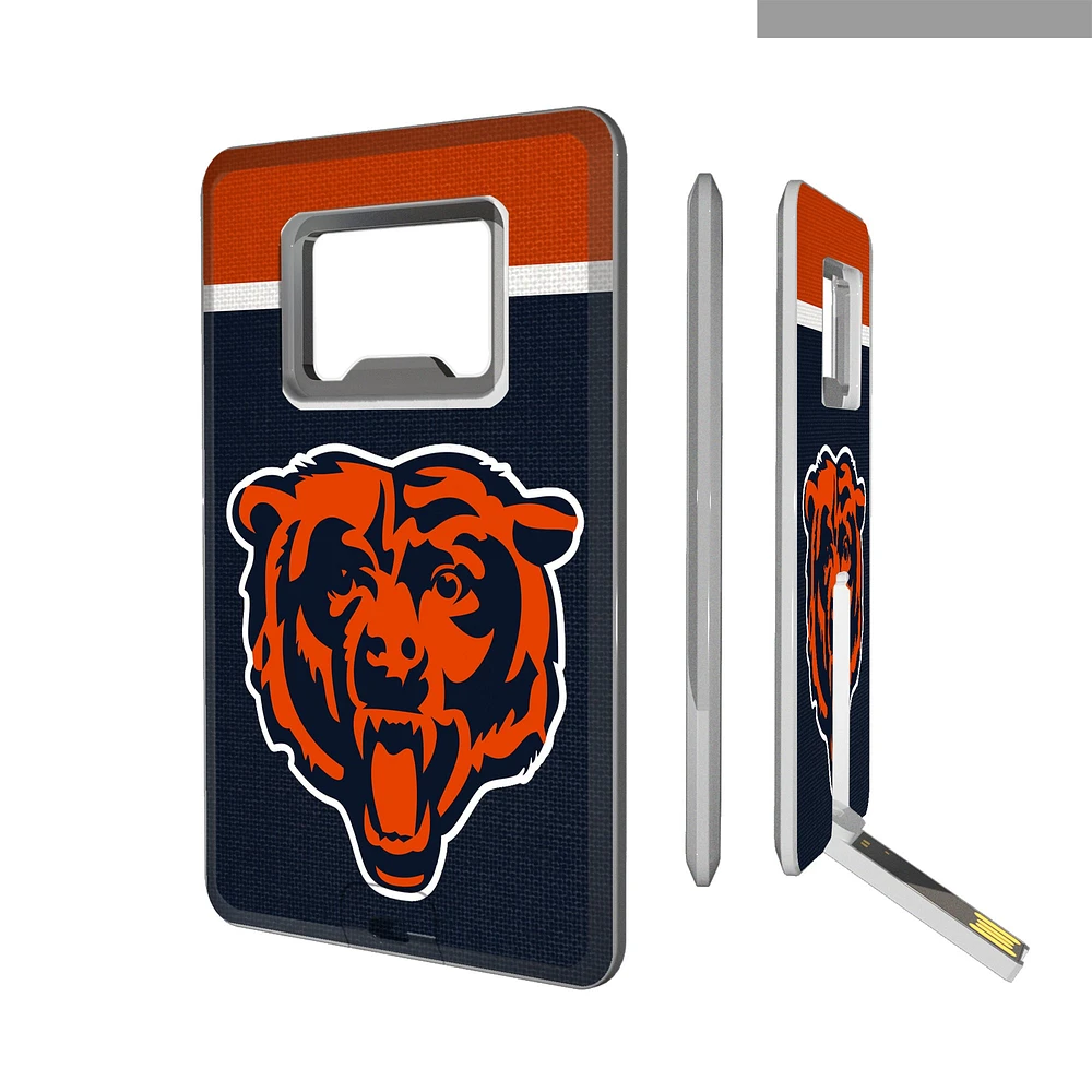 Chicago Bears Striped Credit Card USB Drive & Bottle Opener