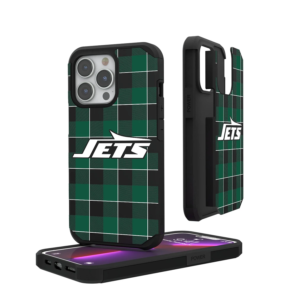 New York Jets iPhone Rugged Plaid Design Case