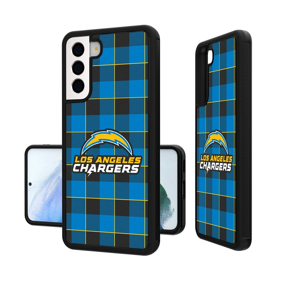 Los Angeles Chargers Galaxy Plaid Design Bump Case