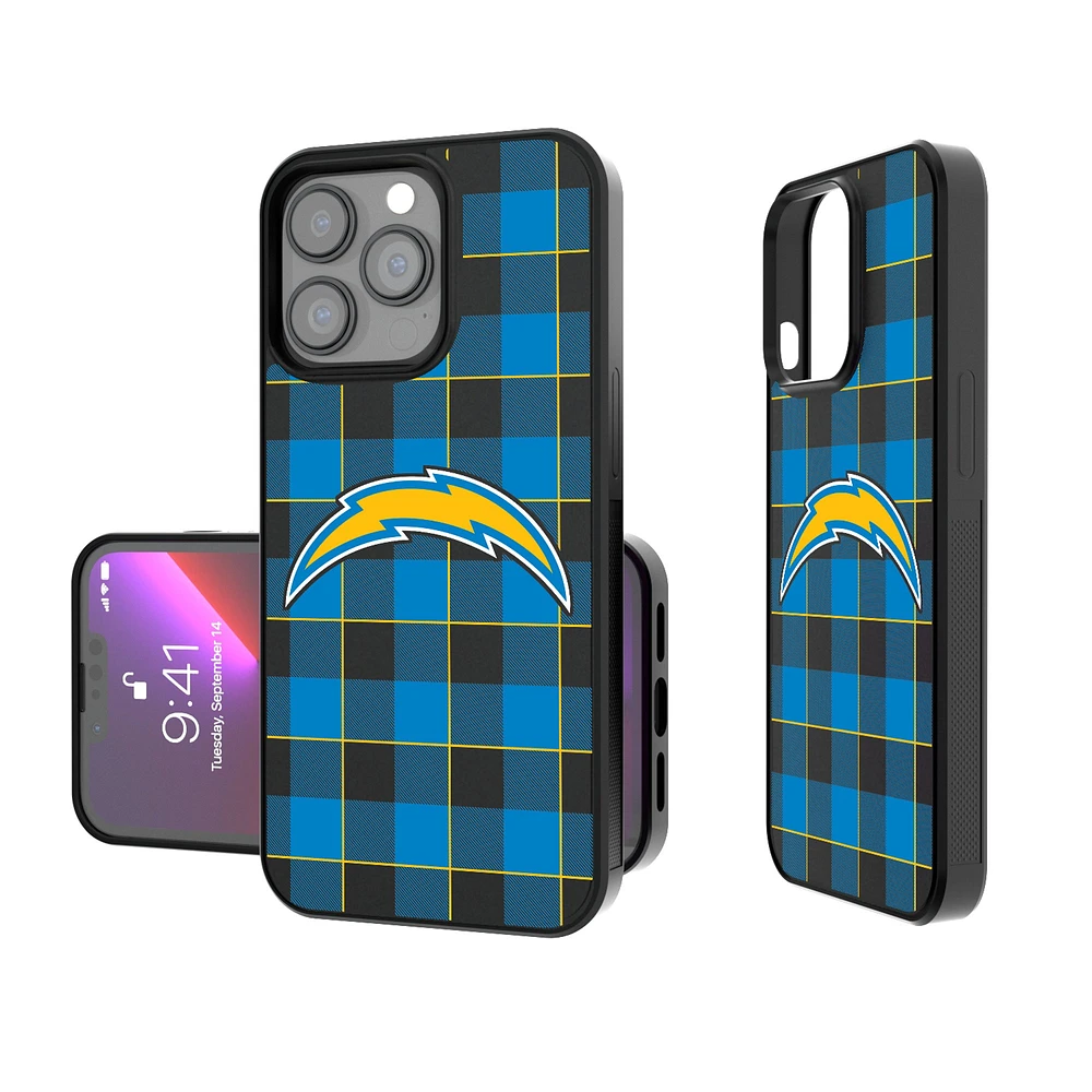 Los Angeles Chargers iPhone Plaid Design Bump Case