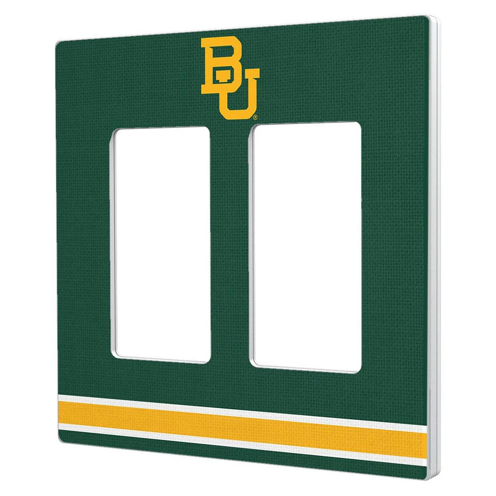 Baylor Bears Stripe Design Double Rocker Light Switch Plate
