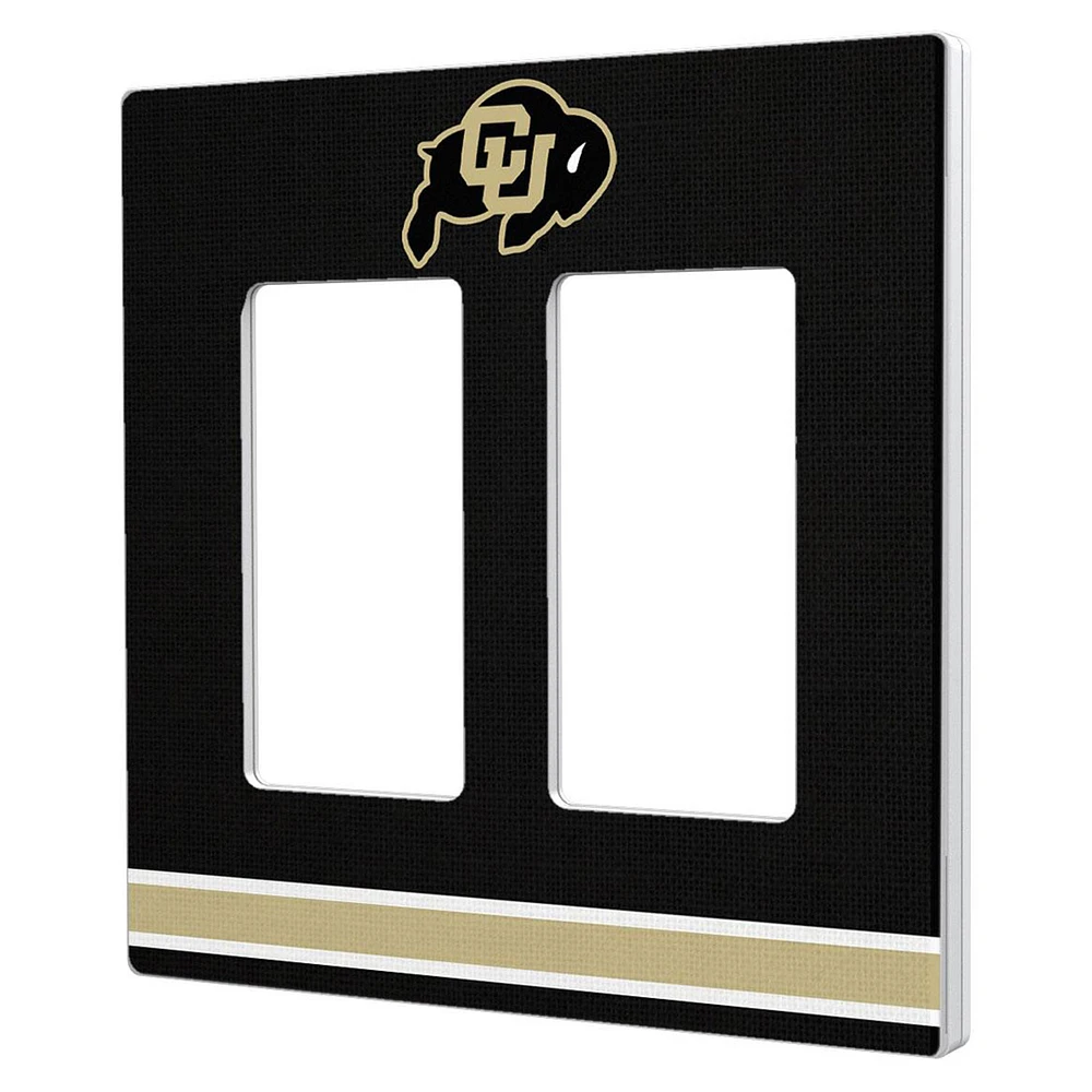 Colorado Buffaloes Stripe Design Double Rocker Light Switch Plate