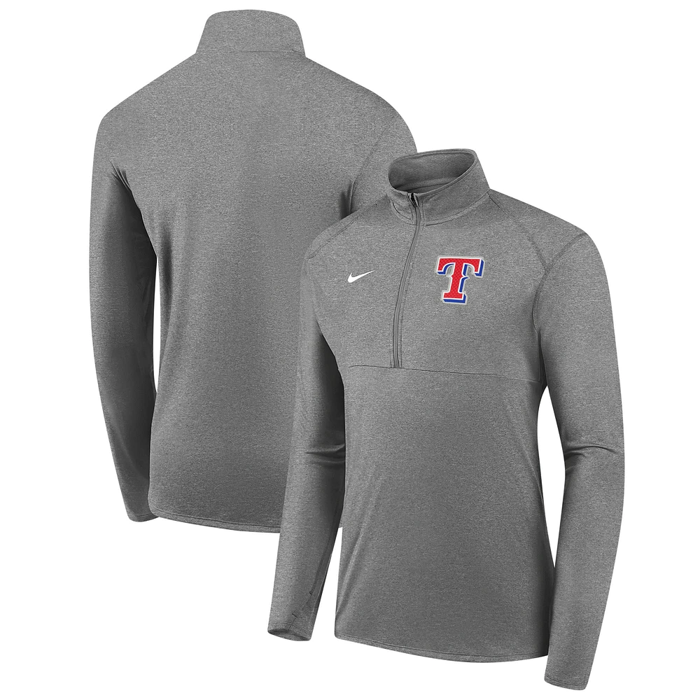 Men's Nike Gray Texas Rangers Team Logo Element Performance Half-Zip Pullover Jacket
