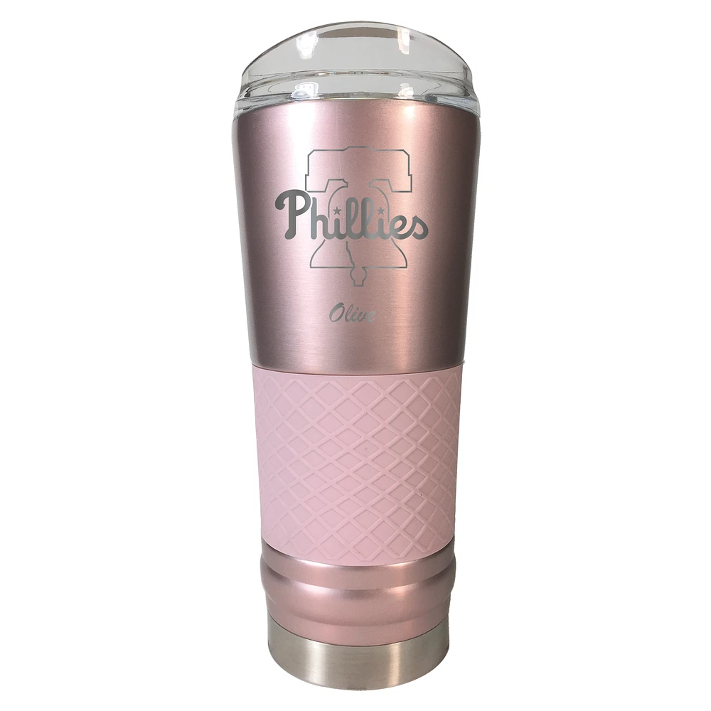 Philadelphia Phillies 24oz. Personalized Rose Gold Draft Tumbler