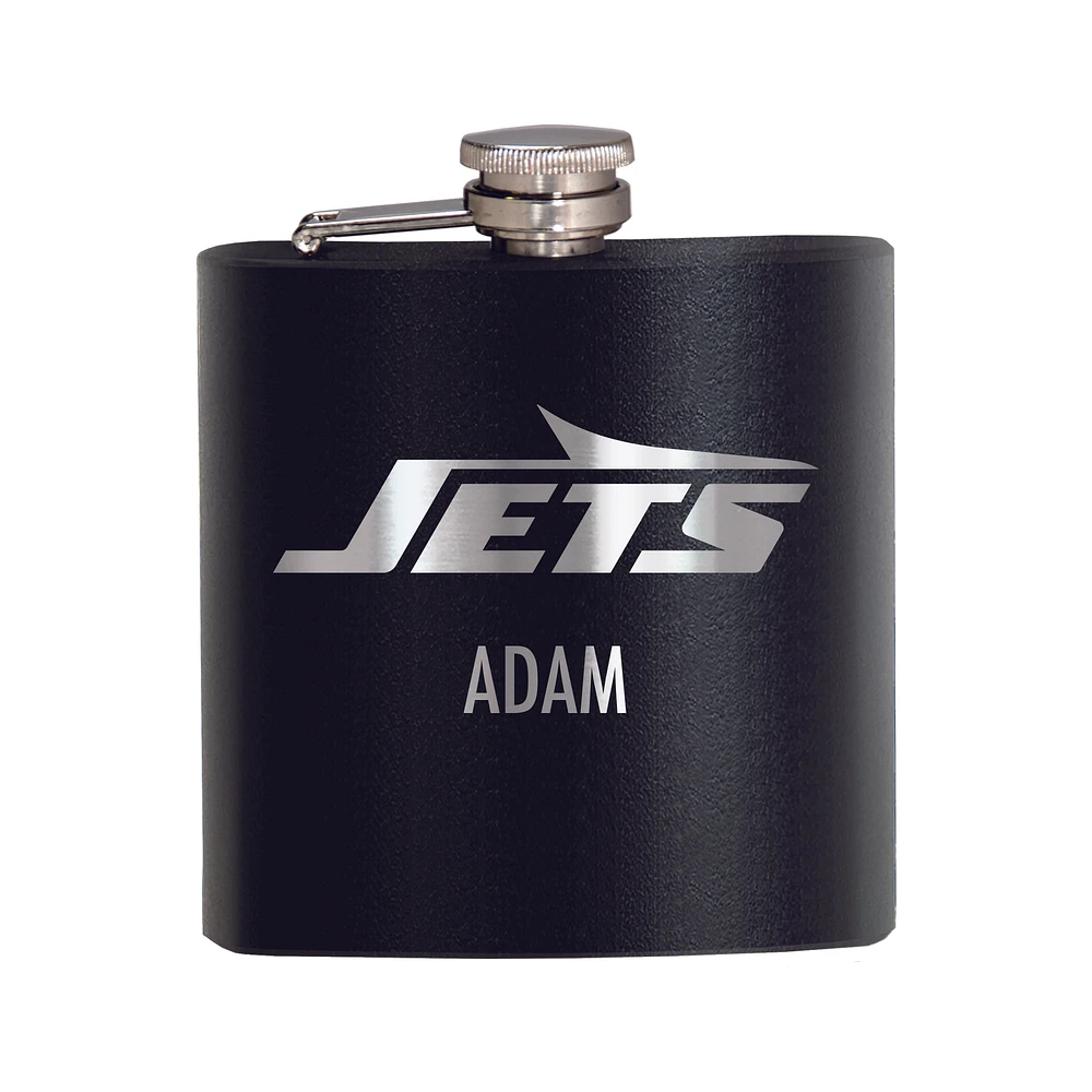 Black New York Jets 6oz. Personalized Stealth Hip Flask