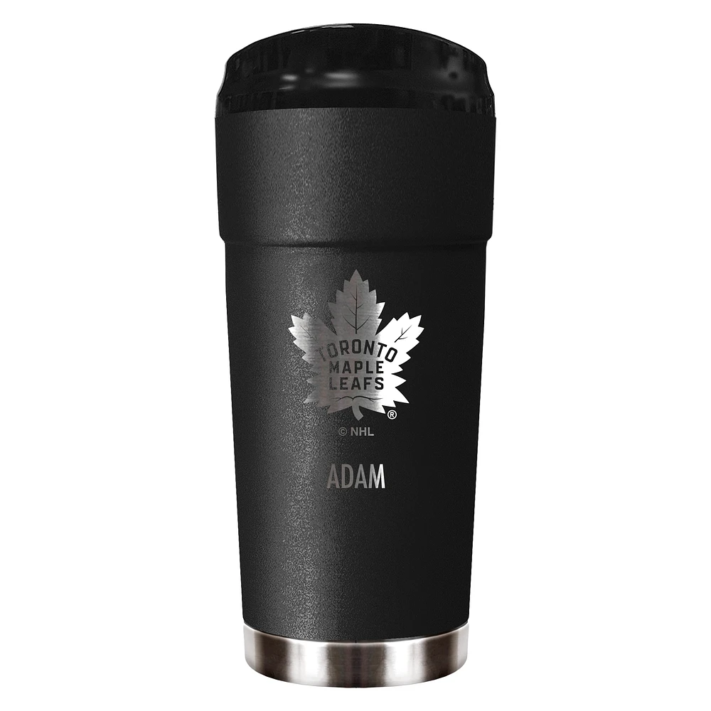 Black Toronto Maple Leafs 24oz. Personalized Stealth Travel Tumbler
