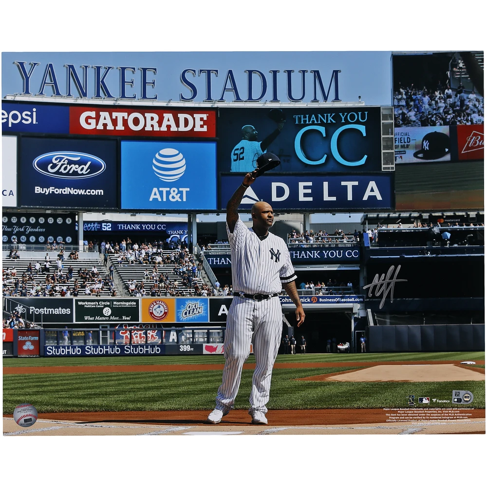 CC Sabathia New York Yankees Autographed 16" x 20" Cap Tip Photograph