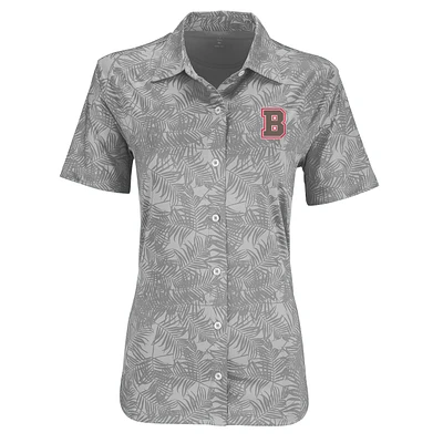 Women's Gray Brown Bears Vansport Pro Maui Button-Up Shirt