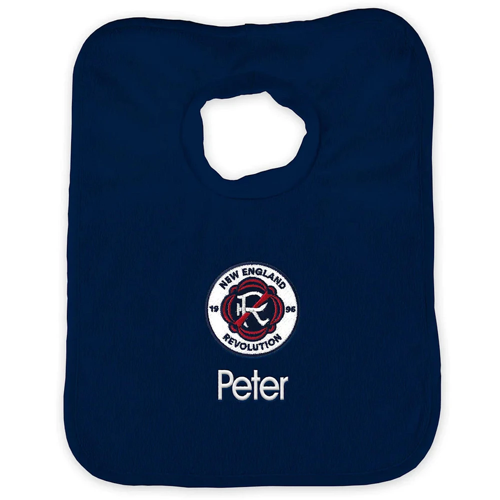 Infant Navy New England Revolution Personalized Bib