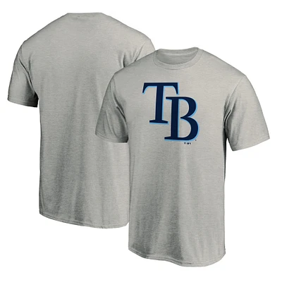 Men's Fanatics Heather Gray Tampa Bay Rays Official Logo T-Shirt