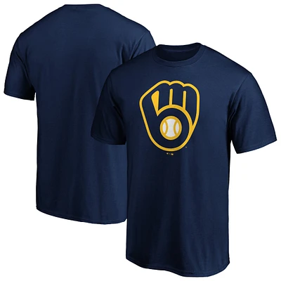 Men's Fanatics Navy Milwaukee Brewers Official Logo T-Shirt