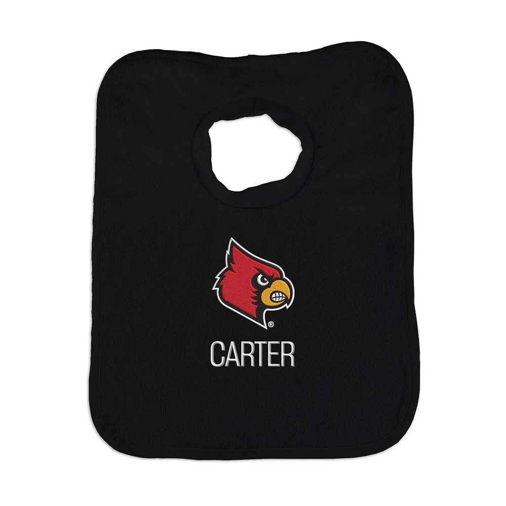 Newborn & Infant Black Louisville Cardinals Personalized Bib