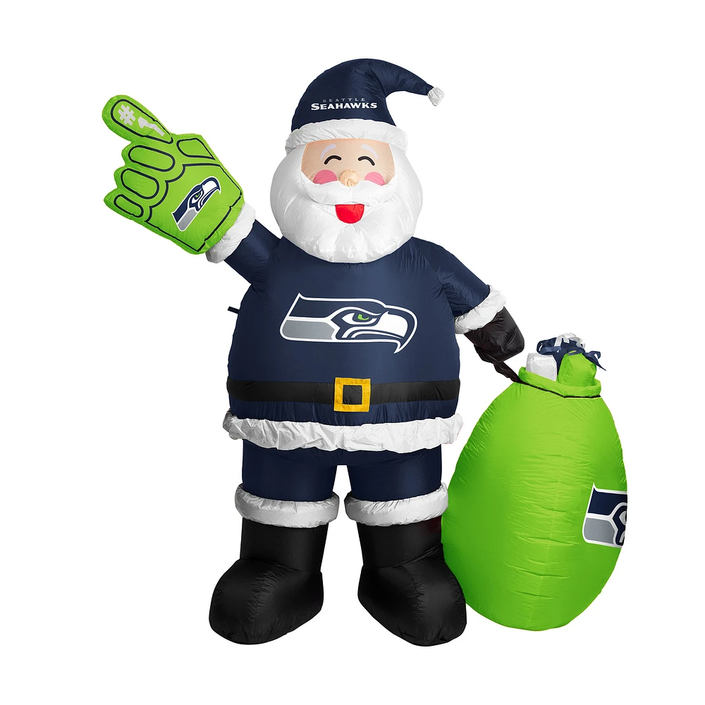 Seattle Seahawks 7' Inflatable Santa