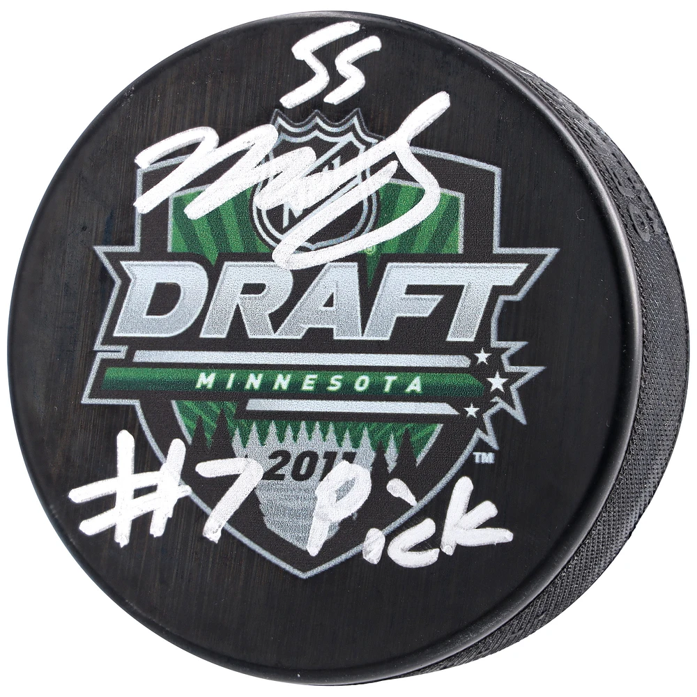 Mark Scheifele Winnipeg Jets Autographed 2011 NHL Draft Logo Hockey Puck with "#7 Pick" Inscription