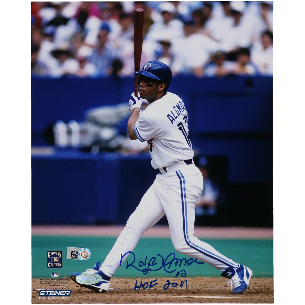 Roberto Alomar Toronto Blue Jays Autographed 8" x 10" Swing Photograph with "HOF 2011" Inscription