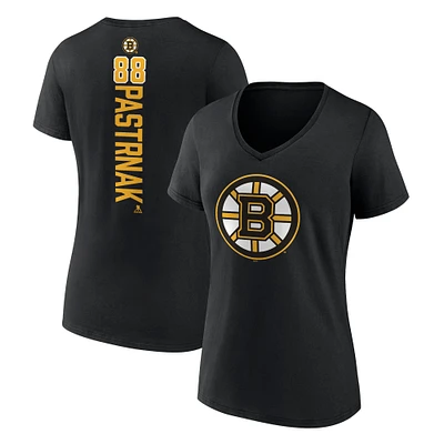 Women's David Pastrnak Black Boston Bruins Playmaker V-Neck T-Shirt