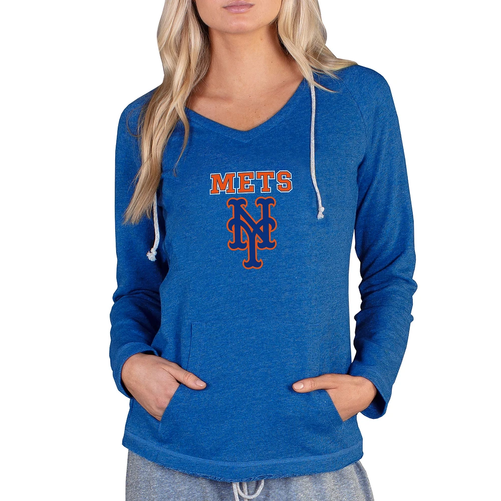 Women's Concepts Sport Royal New York Mets Mainstream Terry Long Sleeve Hoodie Top