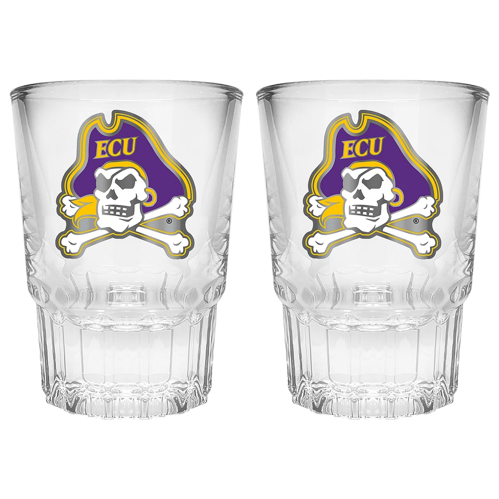 ECU Pirates 2-Piece Prism Shot Glass Set