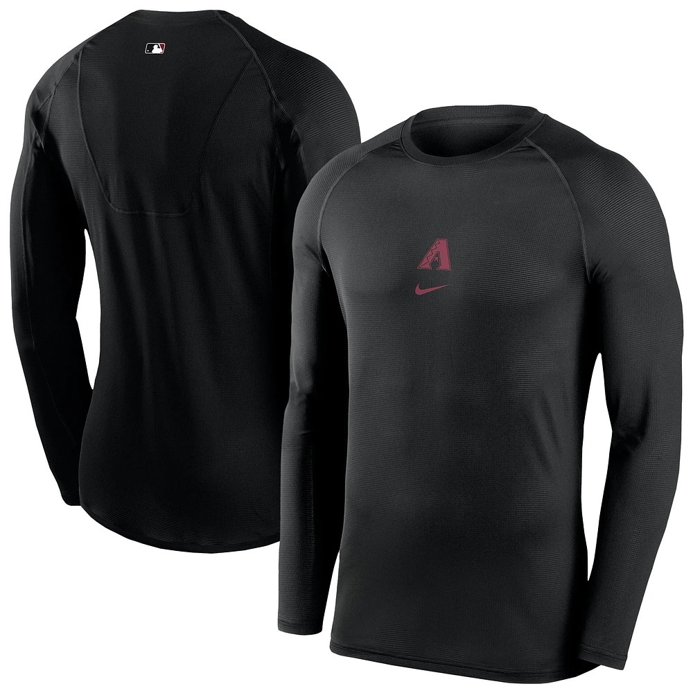 Men's Nike Black Arizona Diamondbacks Authentic Collection Raglan Long Sleeve T-Shirt