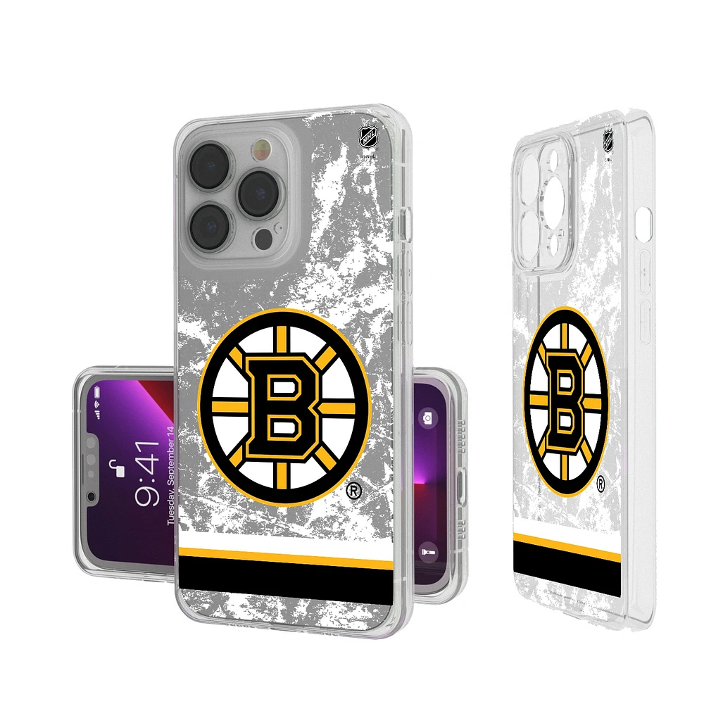 Boston Bruins iPhone Stripe Clear Ice Case