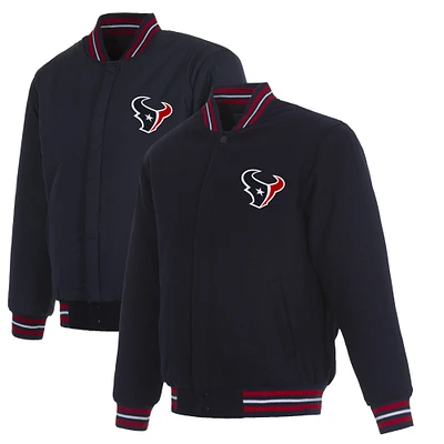 Men's JH Design Navy Houston Texans Reversible Full-Snap Jacket