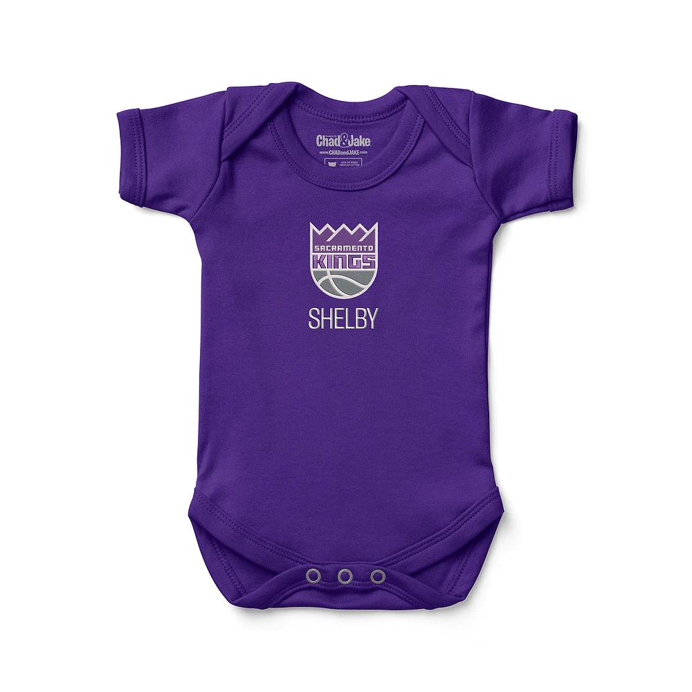 Infant Purple Sacramento Kings Personalized Team Logo Bodysuit