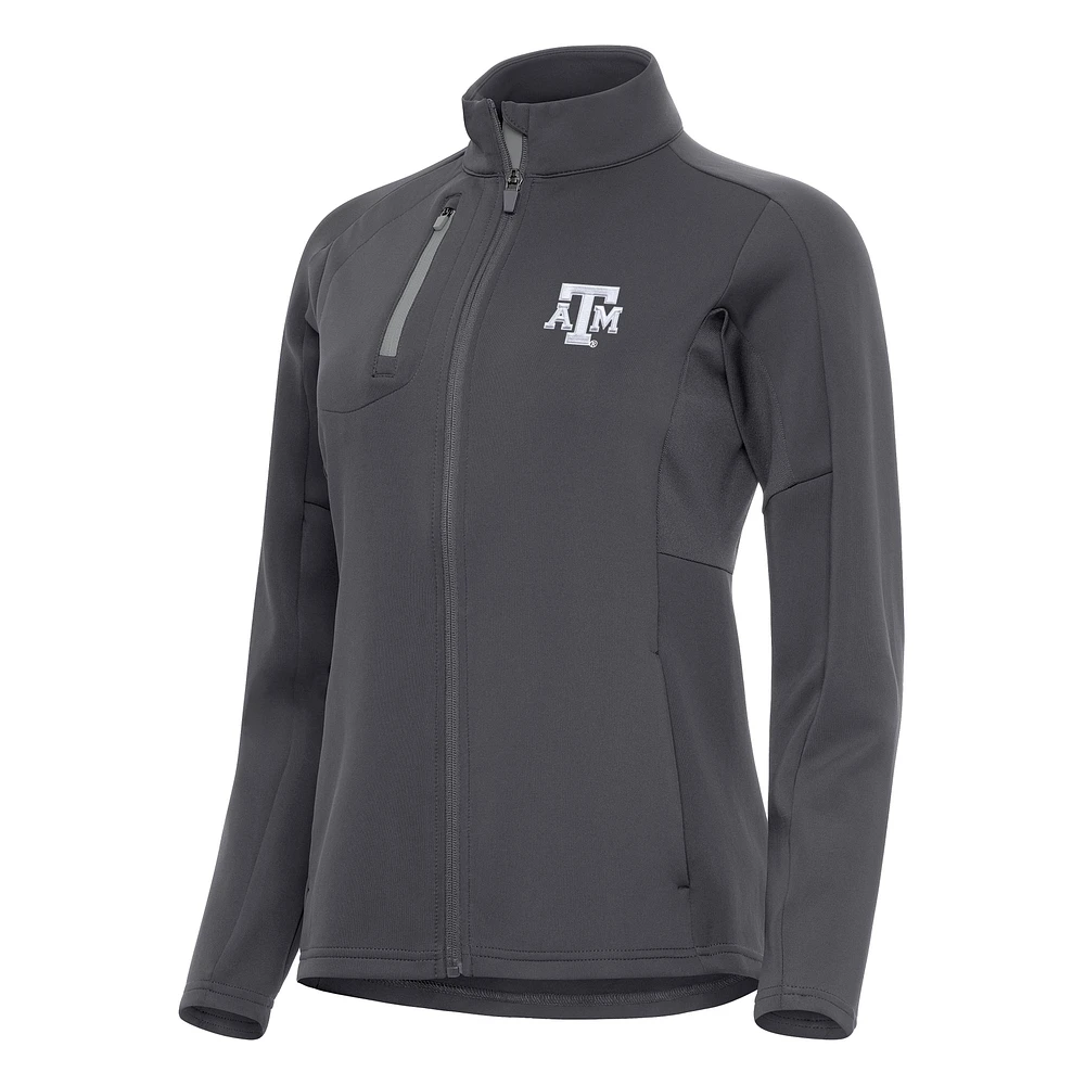 Women's Antigua Graphite/Silver Texas A&M Aggies Generation Full-Zip Jacket