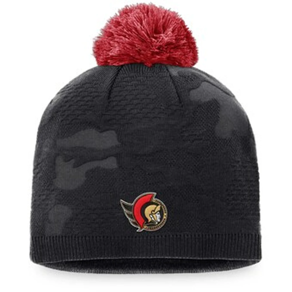 Women's Fanatics Black Ottawa Senators Authentic Pro Team Locker Room Beanie with Pom