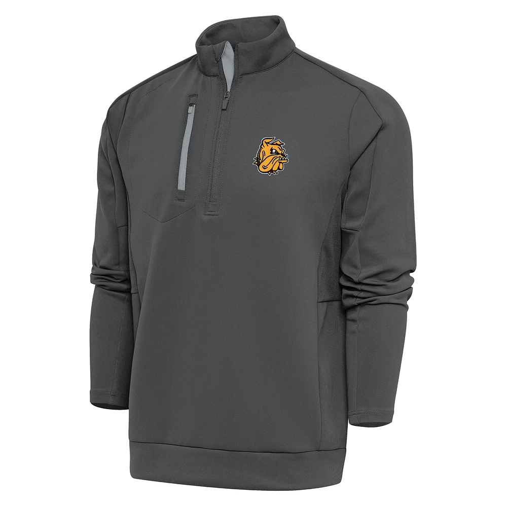 Men's Antigua Charcoal/Silver Minnesota Duluth Bulldogs Generation Half-Zip Pullover Jacket