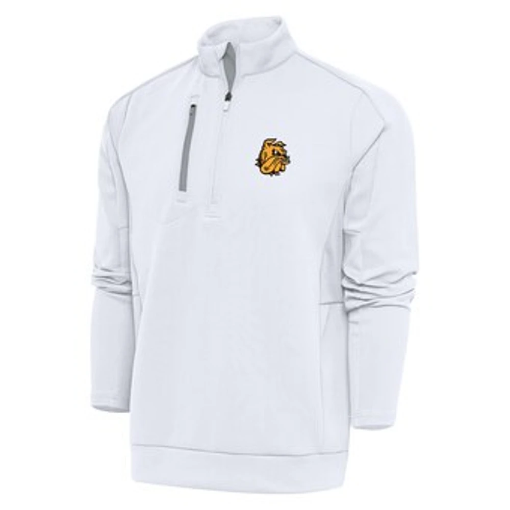 Men's Antigua White/Silver Minnesota Duluth Bulldogs Generation Half-Zip Pullover Jacket
