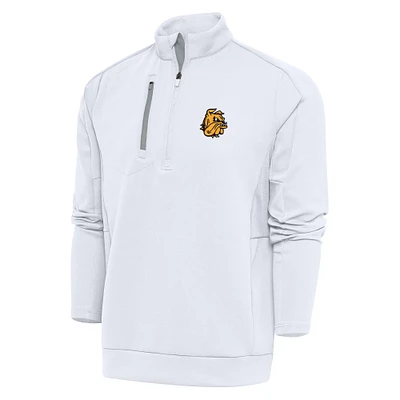 Men's Antigua White/Silver Minnesota Duluth Bulldogs Generation Half-Zip Pullover Jacket