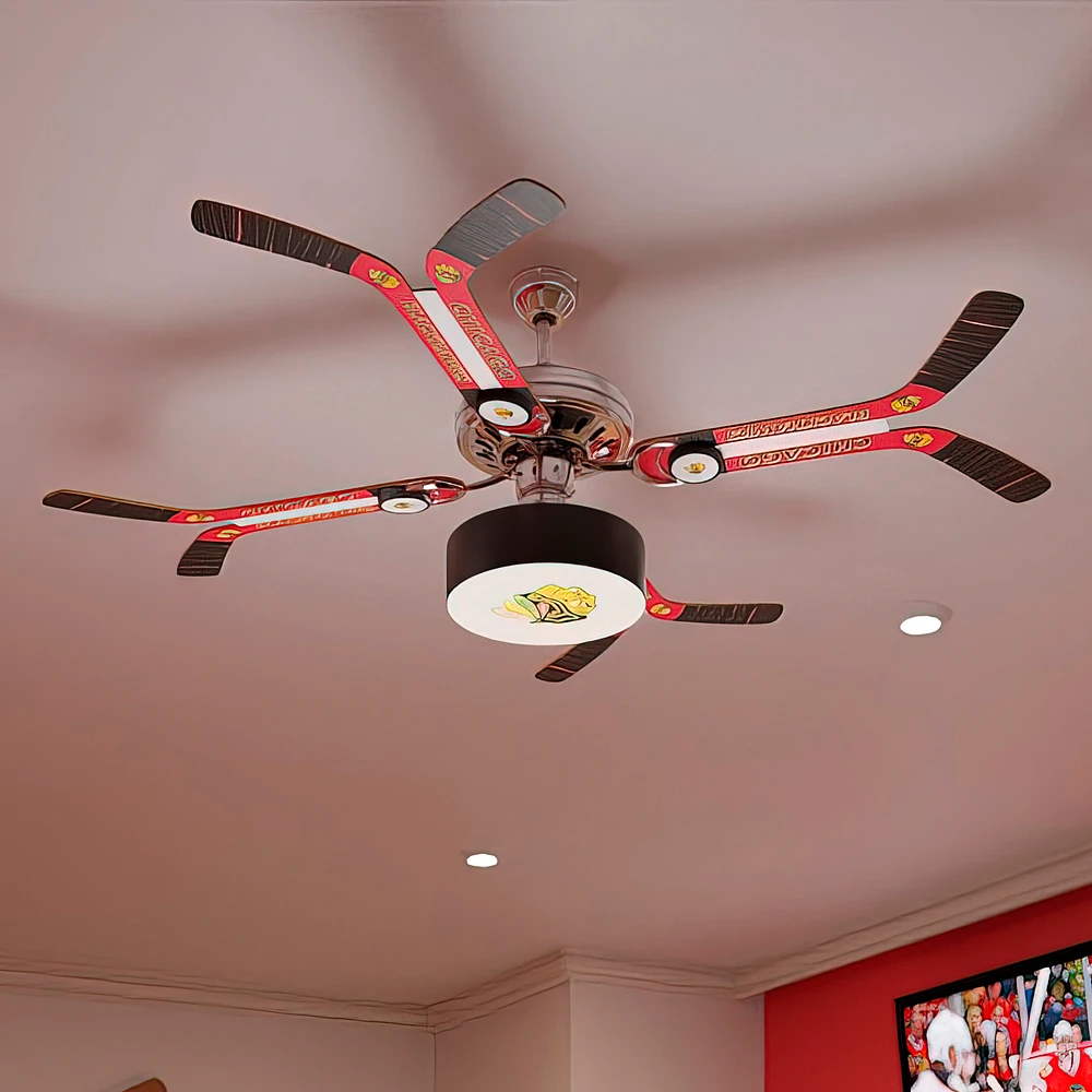 Chicago Blackhawks Double Stick Team Home Ceiling Fan