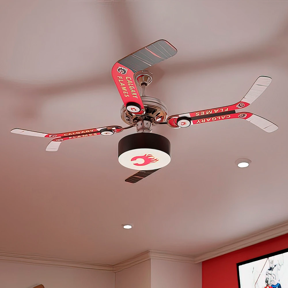 Calgary Flames Split Stick Team Home Ceiling Fan