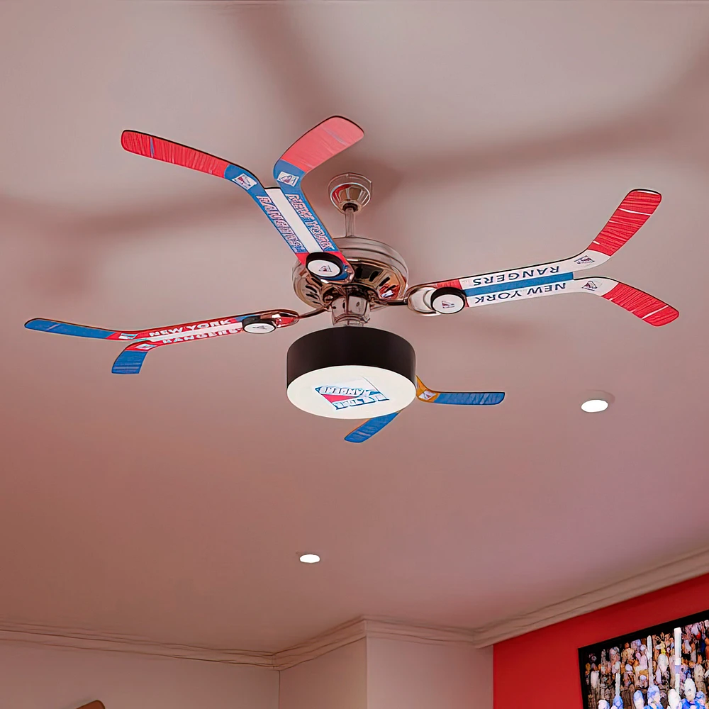 New York Rangers Mismatched Double Stick Ceiling Fan
