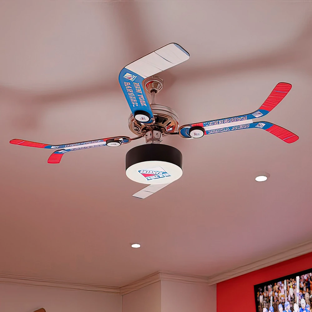 New York Rangers Split Stick Team Home Ceiling Fan