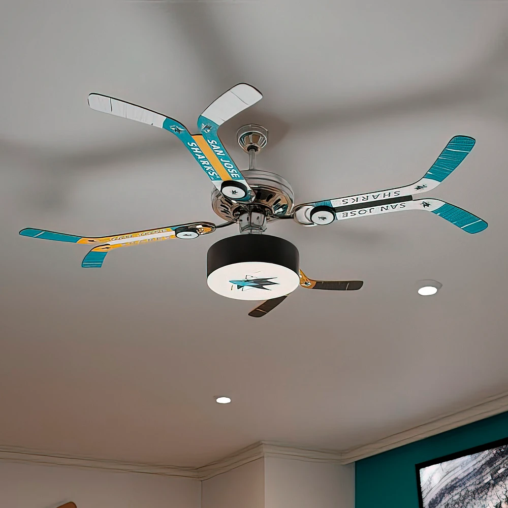 San Jose Sharks Mismatched Double Stick Ceiling Fan
