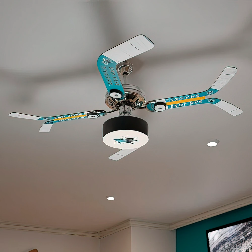 San Jose Sharks Split Stick Team Home Ceiling Fan