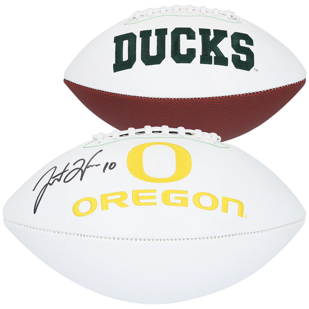 Justin Herbert Oregon Ducks Autographed White Panel Football
