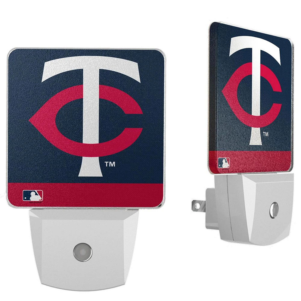 Minnesota Twins Alternate Logo Stripe Design Nightlight 2-Pack