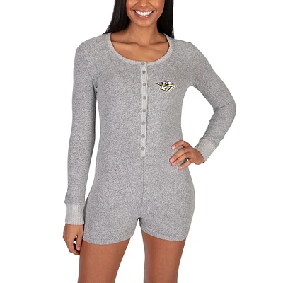 Women's Concepts Sport Gray Nashville Predators Venture Sweater Romper