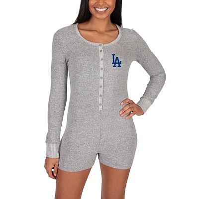 Women's Concepts Sport Gray Los Angeles Dodgers Venture Sweater Romper