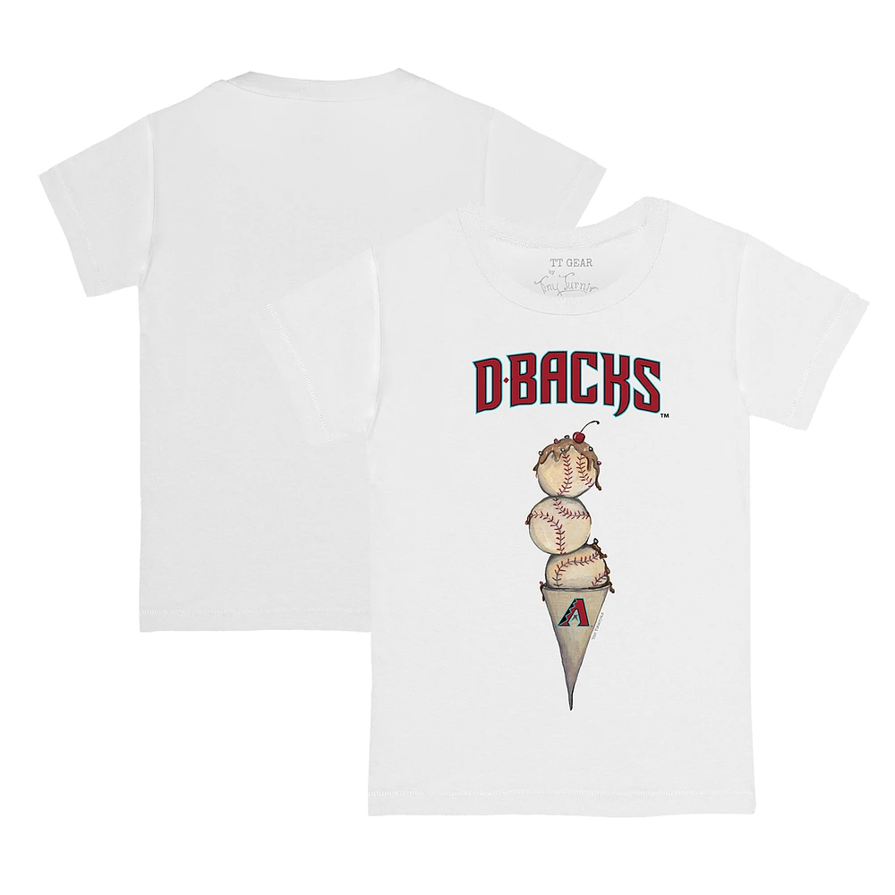 Youth Tiny Turnip White Arizona Diamondbacks Triple Scoop T-Shirt